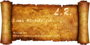 Lami Richárd névjegykártya